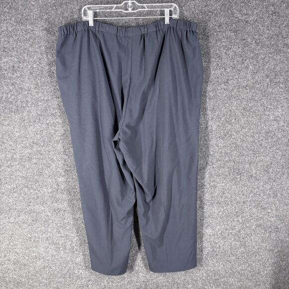 Maggie Barnes Pants Women 26W Plus Blue High Rise Pleated Chino Pockets Pull On - Picture 2 of 6